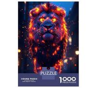 Rompecabezas De 1000 Piezas para Adultos Fiery Lion in Urban Setting Rompecabezas para Adultos Juego Práctico Decoración del Hogar Difícil Y Desafiante 52x38cm/1000pcs