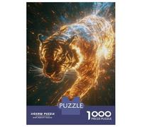 Rompecabezas De 1000 Piezas para Adultos Fiery Tiger in Cosmic Space Rompecabezas para Adultos Juego De Ingenio Pero Divertido Y Humorístico Regalos De Cumpleaños Y Únicos 70x50cm/1000pcs