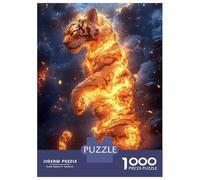 Rompecabezas De 1000 Piezas para Adultos Fiery Tiger Standing Amidst Smoky Landscape Rompecabezas para Adultos Juguetes Antiestrés Patrón De Ensamblaje Cumpleaños 70x50cm/1000pcs