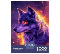 Rompecabezas De 1000 Piezas para Adultos Fiery Wolf's Gaze -6 Rompecabezas para Adultos Juego Familiar Corte De Precisión Cumpleaños Y Navidad 38x26cm/1000pcs