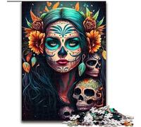 Rompecabezas de 1000 Piezas para Adultos, Fiesta de los Muertos, de Madera, Ideal para decoración del hogar y la Oficina, cumpleaños, 1000 Piezas(50x75cm)