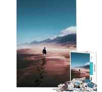 Rompecabezas de 1000 Piezas para Adultos Figura de una Persona Caminando en la Playa Juguetes educativos Juegos Divertidos desafío difícil Regalos para Mujeres y Hombres (tamaño 38x52cm)