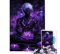 Rompecabezas de 1000 Piezas para Adultos Figura meditando con Flores de Loto Rompecabezas para Adultos Juego de ingenio Divertido y Original Regalo Ideal para cumpleaños y Ocasiones Especiales