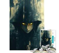 Rompecabezas de 1000 Piezas para Adultos Figura misteriosa con Ojos Brillantes Divertidas Actividades en casa Juego difícil e Imposible Apto para Mayores de 14 años 38x52cm