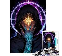 Rompecabezas de 1000 Piezas para Adultos Figura mística Encapuchada con símbolos Luminosos Juguetes adictivos para Cultivar la Paciencia Juego Familiar para aliviar el estrés Regalo de cumpleaños