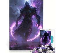 Rompecabezas de 1000 Piezas para Adultos: Figura Oscura Encapuchada con energía púrpura, Juegos Familiares, para Pasar el Tiempo en casa, cumpleaños y Navidad 50x75cm