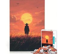Rompecabezas de 1000 Piezas para Adultos Figura Solitaria al Atardecer Juegos Divertidos interacción Entre Padres e Hijos Cada Pieza es única 38x52cm