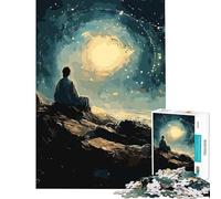 Rompecabezas de 1000 Piezas para Adultos Figura Solitaria bajo un Cielo Estrellado Juguete Intelectual Juego de ingenio Análisis y lógica Regalos para Hombres y Mujeres (Tamaño 38x26cm)