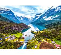 Rompecabezas de 1000 piezas para adultos - Fiordo de Geiranger Noruega, Colorido, Decoración del Hogar