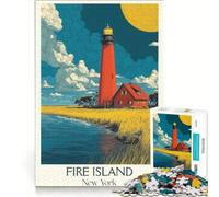 Rompecabezas de 1000 Piezas para Adultos, Fire Island, NY, Juego Imposible, antiestrés, cumpleaños y Navidad 38x26cm