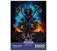 Rompecabezas De 1000 Piezas para Adultos Firefighter with Axes Rompecabezas para Adolescentes Juguete Decoración De Pared Alivio del Estrés 52x38cm/1000pcs