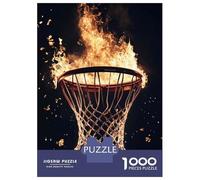 Rompecabezas De 1000 Piezas para Adultos Flaming Basketball Hoop Rompecabezas Práctico Juego Decoración del Hogar Cumpleaños Y Navidad 52x38cm/1000pcs