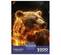 Rompecabezas De 1000 Piezas para Adultos Flaming Bear Majesty -3 Rompecabezas para Adultos Juguetes DIY Regalos para Mujeres Regalos para Amigos Y Familiares 38x26cm/1000pcs