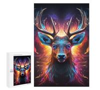Rompecabezas de 1000 piezas para adultos Flaming Deer Retrait Puzzles para adolescentes, juego de mano, corte preciso, interacción entre padres e hijos, 1000 piezas