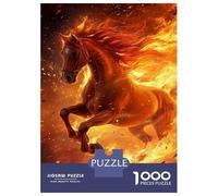 Rompecabezas De 1000 Piezas para Adultos Flaming Horse in Motion Rompecabezas para Adultos Juego Práctico Decoración del Hogar Regalos De Cumpleaños Y Únicos 38x26cm/1000pcs