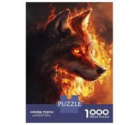 Rompecabezas De 1000 Piezas para Adultos Flaming Wolf's Gaze -2 Rompecabezas Práctico Juego Decoración del Hogar Cumpleaños Y Navidad 70x50cm/1000pcs