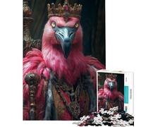Rompecabezas de 1000 Piezas para Adultos Flamingo King Puzzles para Adultos Juguetes antiestrés Vacaciones en casa Matar el Tiempo Ayuda a ejercitar el Cerebro (tamaño 38x26cm)