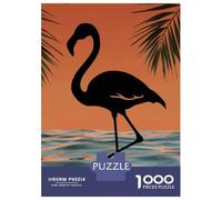 Rompecabezas De 1000 Piezas para Adultos Flamingo Silhouette Sunset Rompecabezas Práctico Juego Decoración del Hogar Cumpleaños Y Navidad 52x38cm/1000pcs