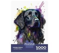Rompecabezas De 1000 Piezas para Adultos Flat Coated Retriever (2) Rompecabezas para Adolescentes Juego Práctico Desafío Difícil Regalo De Cumpleaños, Regalos, 70x50cm/1000pcs