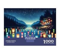 Rompecabezas De 1000 Piezas para Adultos Floating Lanterns Festival Rompecabezas para Adultos Juegos Divertidos Pero Divertidos Y Humorísticos Desafiantes De Completar 52x38cm/1000pcs