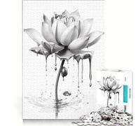 Rompecabezas de 1000 Piezas para Adultos Flor de Loto Budismo Juego Familiar interacción Entre Padres e Hijos cumpleaños y Navidad 38x26cm