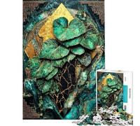 Rompecabezas de 1000 Piezas para Adultos Flor Mística de Las Profundidades Doradas Juguete Juego Intelectual Juego Práctico Patrón de Ensamblaje Regalos de Cumpleaños (tamaño 75x50cm)