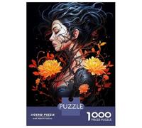 Rompecabezas De 1000 Piezas para Adultos Floral Cyborg Girl Rompecabezas para Adultos Juguetes Antiestrés Decoración Perfecta Cumpleaños Y Navidad 52x38cm/1000pcs