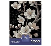 Rompecabezas De 1000 Piezas para Adultos Floral Engraving on Black Background Rompecabezas para Adultos Juegos De Relajación Regalo De Cumpleaños Interacción Entre Padres E Hijos 70x50cm/1000pcs
