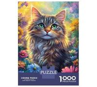 Rompecabezas De 1000 Piezas para Adultos Floral Feline Beauty -1 Rompecabezas para Adultos Juegos Familiares para La Diversión Familiar Regalo De Cumpleaños, Regalos, 70x50cm/1000pcs