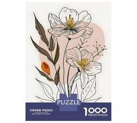Rompecabezas De 1000 Piezas Para Adultos Floral Line Art with Abstract Background Rompecabezas Para Adultos Juguetes Antiestrés Carrera De Velocidad Manual Interacción Entre Padres E Hijos 52x38cm/100