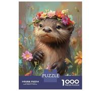 Rompecabezas De 1000 Piezas para Adultos Floral Otter Charm -2 Rompecabezas para Adultos Juego Familiar Regalos para Mujeres Regalos para Amigos Y Familiares 52x38cm/1000pcs
