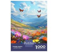 Rompecabezas De 1000 Piezas para Adultos Floral Paradise with Butterflies -1 Rompecabezas para Adultos Juegos Relajantes Análisis Y Lógica Oferta como Regalos para Toda La Familia 38x26cm/1000pcs