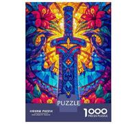 Rompecabezas De 1000 Piezas para Adultos Floral Sword of Light Rompecabezas Juego De Ingenio Carrera De Velocidad De Manos Interacción Entre Padres E Hijos 70x50cm/1000pcs