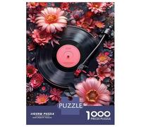 Rompecabezas De 1000 Piezas para Adultos Floral Vinyl Melodies Rompecabezas para Adultos Juguetes Antiestrés Corte De Precisión Actividades Divertidas En Casa 52x38cm/1000pcs