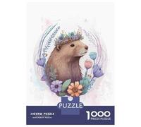 Rompecabezas De 1000 Piezas para Adultos Floral Watercolor Beaver Rompecabezas para Adultos Juego De Ingenio Pero Divertido Y Humorístico 70x50cm/1000pcs