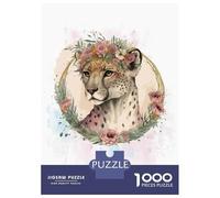 Rompecabezas De 1000 Piezas para Adultos Floral Watercolor Cheetah Rompecabezas para Adultos Juegos Divertidos Análisis Y Lógica Regalos para Amigos Y Familiares 70x50cm/1000pcs