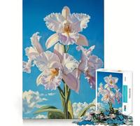Rompecabezas de 1000 Piezas para Adultos Florece en orquídea Blanca Decoración de fácil instalación,Actividad Cerebral Divertida,Juego Acogedor,Regalo Festivo para el Tiempo Libre 38x52cm