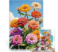 Rompecabezas de 1000 Piezas para Adultos Florecer en Zinnia Entrena tu Cerebro y Tus Manos Regalos de cumpleaños, Regalos, Arte Mural 52x38cm