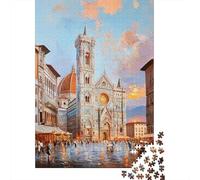 Rompecabezas De 1000 Piezas para Adultos Florence Cathedral Painting-16 Rompecabezas para Adultos Juego De Ingenio Una Obra De Arte Interacción Entre Padres E Hijos 52x38cm/1000pcs