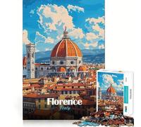 Rompecabezas de 1000 Piezas para Adultos Florencia,Italia Horizonte Urbano Juego Divertido para ejercitar la Mente Juego Casual para divertirse en cumpleaños (50x75cm)