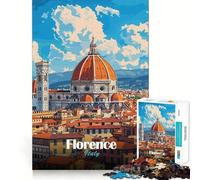 Rompecabezas de 1000 piezas para adultos Florencia,Italia Horizonte urbano Un desafío divertido e inteligente Un juego tranquilo y entretenido Regalo ideal para cumpleaños y para aficionados (38x26cm)