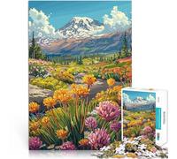 Rompecabezas de 1000 Piezas para Adultos Flores Silvestres del Monte Rainier Juego de Preguntas Interacción Entre Padres e Hijos 75x50cm