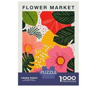 Rompecabezas De 1000 Piezas para Adultos Flower Market Los Angeles Travel Poster Rompecabezas para Adultos Juegos Relajantes Que Mejoran La Memoria Diversión En Casa Actividades, 38x26cm/1000pcs