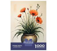 Rompecabezas De 1000 Piezas para Adultos Flowers in A Rustic Earthy-Toned Vase Rompecabezas para Adultos Juego Familiar Vacaciones En Casa Matar El Tiempo Desafiante De Completar 52x38cm/1000pcs