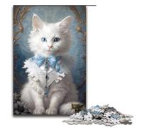Rompecabezas de 1000 Piezas para Adultos Fluffy White Kitty 02. Rompecabezas de Juego para Regalo Ideal para Toda la Familia. 1000 Piezas.