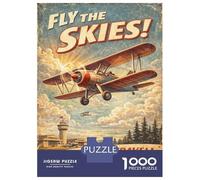 Rompecabezas De 1000 Piezas para Adultos Fly The Skies Air Tours Vintage Rompecabezas para Adultos Juegos Familiares Análisis Y Lógica Oferta como Regalos para Toda La Familia 70x50cm/1000pcs