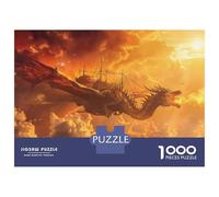 Rompecabezas De 1000 Piezas para Adultos Flying Dragon Ship Fantasy Art Rompecabezas para Adultos Juguete Decoración De Pared Regalos para Mujeres Desafiante De Completar 52x38cm/1000pcs