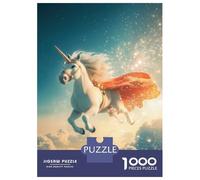 Rompecabezas De 1000 Piezas para Adultos Flying Unicorn with Cape Rompecabezas para Adultos Juegos De Relajación Regalo De Cumpleaños Interacción Entre Padres E Hijos 38x26cm/1000pcs