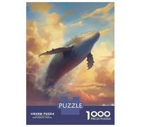 Rompecabezas De 1000 Piezas para Adultos Flying Whale Shark Rompecabezas Juegos Familiares Regalos para Mujeres Cumpleaños Y Navidad 38x26cm/1000pcs