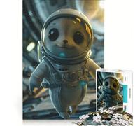 Rompecabezas de 1000 Piezas para Adultos: Foca Adorable en una estación Espacial, Juego Familiar, para Relajarse intelectualmente, colección de Artistas, Bellas Artes 38x26cm